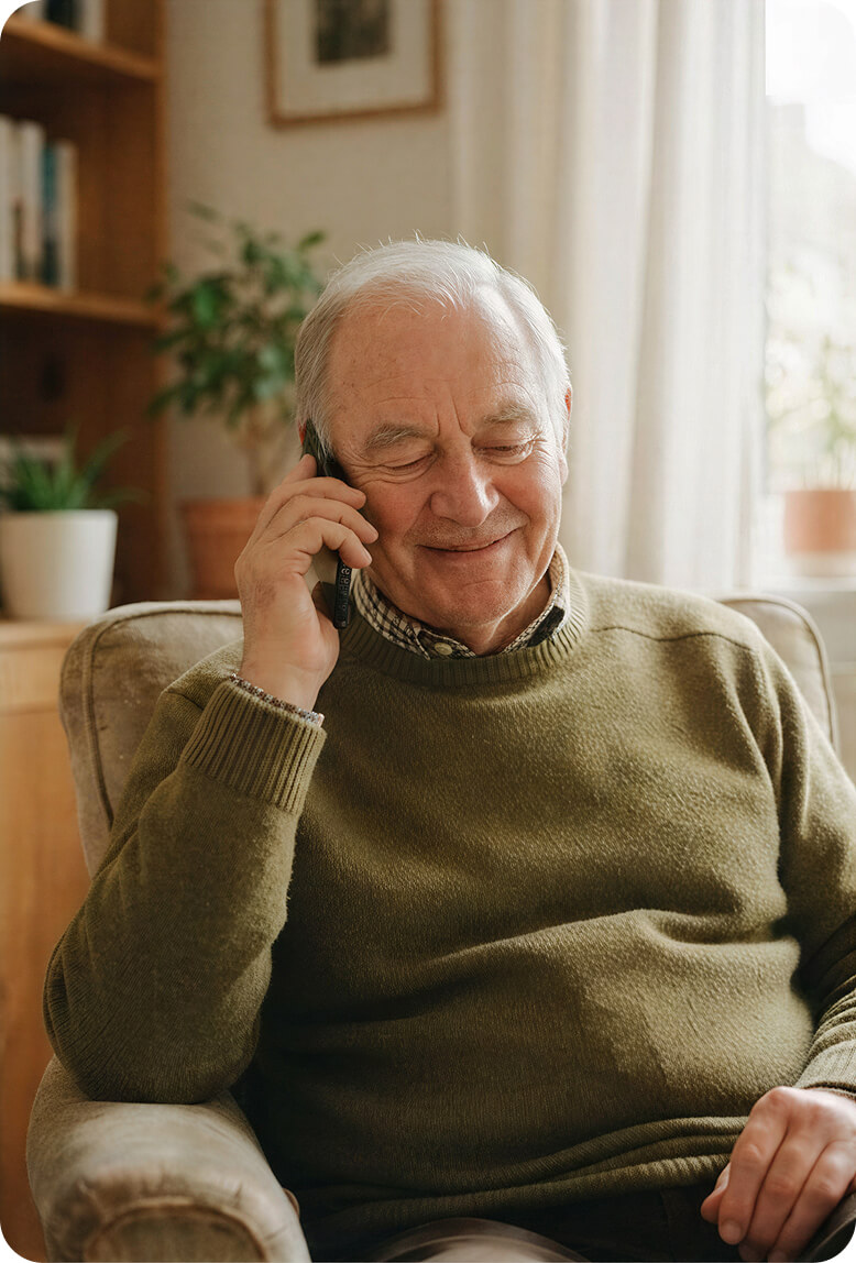 Tata rozmawiający przez telefon